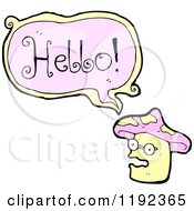 Cartoon Of A Toadstool Saying Hello Royalty Free Vector Illustration