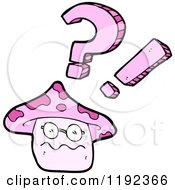 Cartoon Of A Toadstool And Punctuation Marks Royalty Free Vector Illustration