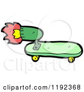 Cartoon Of A Rocket Powered Skateboard Royalty Free Vector Illustration by lineartestpilot