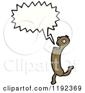 Cartoon Of A Sausage Speaking Royalty Free Vector Illustration by lineartestpilot
