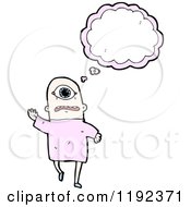 Cartoon Of A Female Cyclops Thinking Royalty Free Vector Illustration by lineartestpilot