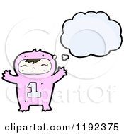 Cartoon Of A Toddler In Pajamas Thinking Royalty Free Vector Illustration by lineartestpilot