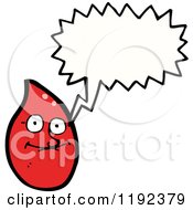Cartoon Of A Red Drop Speaking Royalty Free Vector Illustration by lineartestpilot