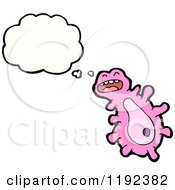 Cartoon Of A Microbe Thinking Royalty Free Vector Illustration by lineartestpilot