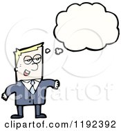 Cartoon Of A Businessman Thinking Royalty Free Vector Illustration