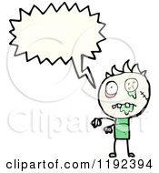 Cartoon Of A Stick Zombie Speaking Royalty Free Vector Illustration