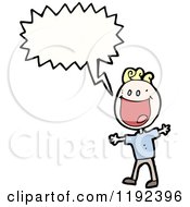 Cartoon Of A Child Speaking Royalty Free Vector Illustration