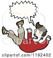 Cartoon Of A Man Falling And Speaking Royalty Free Vector Illustration