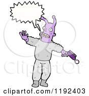 Cartoon Of A Space Alien Speaking Royalty Free Vector Illustration by lineartestpilot