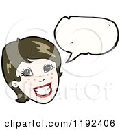 Cartoon Of A Womans Head Speaking Royalty Free Vector Illustration