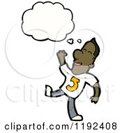 Cartoon Of A Man Wearing A Shirt With The Number 5 Speaking Royalty Free Vector Illustration