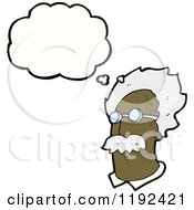 Cartoon Of An Elderly Black Man Thinking Royalty Free Vector Illustration