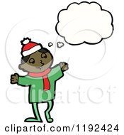 Cartoon Of A Black Christmas Elf Royalty Free Vector Illustration