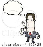 Cartoon Of A Businessman Smoking And Thinking Royalty Free Vector Illustration