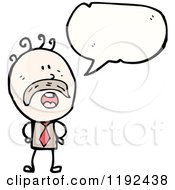 Cartoon Of A Man With A Mustache Speaking Royalty Free Vector Illustration by lineartestpilot