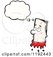 Cartoon Of A Mans Bloody Head Thinking Royalty Free Vector Illustration