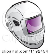 Clipart Of A Gray Welding Helmet Royalty Free Vector Illustration