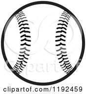Clipart Of A Black And White Baseball Royalty Free Vector Illustration by Lal Perera