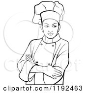 Poster, Art Print Of Black And White Female Chef With Folded Arms