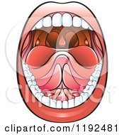 Clipart Of A Wide Open Mouth Royalty Free Vector Illustration
