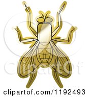 Clipart Of A Golden House Fly Royalty Free Vector Illustration