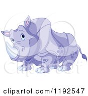 Poster, Art Print Of Happy Cute Purple Rhino