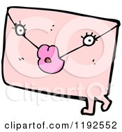 Cartoon Of An Envelope With A Face Royalty Free Vector Illustration