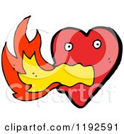 Cartoon Of A Flaming Heart Royalty Free Vector Illustration