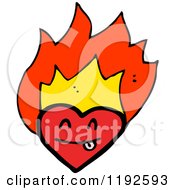 Cartoon Of A Flaming Heart Royalty Free Vector Illustration by lineartestpilot