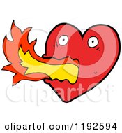 Cartoon Of A Flaming Heart Royalty Free Vector Illustration by lineartestpilot