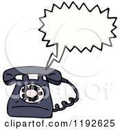 Cartoon Of A Landline Telephone Speaking Royalty Free Vector Illustration by lineartestpilot