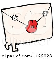 Cartoon Of An Envelope With A Face Royalty Free Vector Illustration