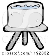 Cartoon Of A Water Container On A Stool Royalty Free Vector Illustration by lineartestpilot