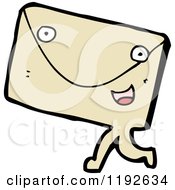 Cartoon Of An Envelope With A Face Royalty Free Vector Illustration by lineartestpilot