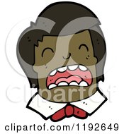 Cartoon Of A Crying African American Boys Head Royalty Free Vector Illustration