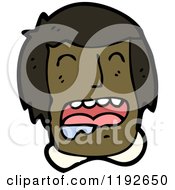 Cartoon Of A Crying African American Boys Head Royalty Free Vector Illustration