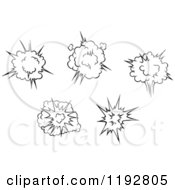 Clipart Of Black And White Comic Bursts Explosions And Poofs Royalty Free Vector Illustration