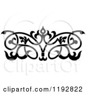 Clipart Of A Black And White Ornate Floral Victorian Design Element 3 Royalty Free Vector Illustration