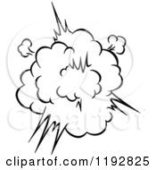 Clipart Of A Black And White Comic Burst Explosion Or Poof 2 Royalty Free Vector Illustration