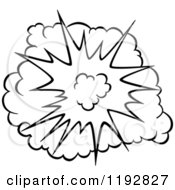 Clipart Of A Black And White Comic Burst Explosion Or Poof 4 Royalty Free Vector Illustration