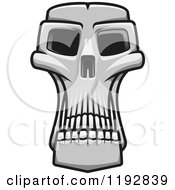 Clipart Of A Grayscale Monster Skull Royalty Free Vector Illustration
