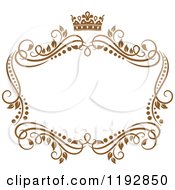 Poster, Art Print Of Golden Floral Frame With A Crown 2