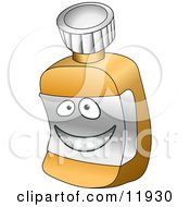 Happy Pill Bottle Cartoon Character Clipart Illustration
