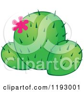 Poster, Art Print Of Green Cacuts Plant With A Pink Flower