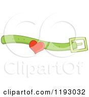 Poster, Art Print Of Green Dog Or Cat Collar With A Heart