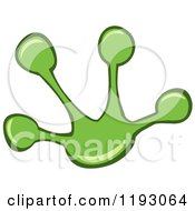 Cartoon Of A Green Frog Foot Print Royalty Free Vector Clipart