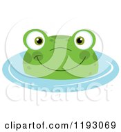 Poster, Art Print Of Happy Frog Wading In Blue Water