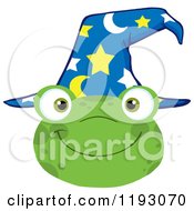 Poster, Art Print Of Happy Wizard Frog Face With A Hat