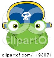 Poster, Art Print Of Smiling Happy Frog Face With A Pirate Hat