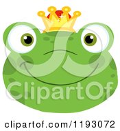 Poster, Art Print Of Smiling Happy Frog Face With A Crown